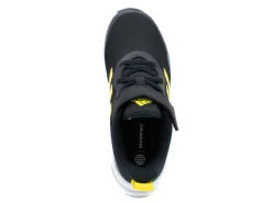 Athletic|ADIDAS FORTARUN SPORT RUNNING ELASTIC LACE AND TOP STRAP SHOES BLACK