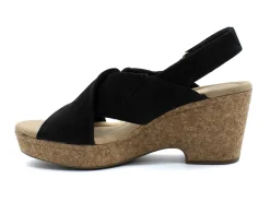 Casual|CLARKS GISELLE DOVE WEDGES BLACK