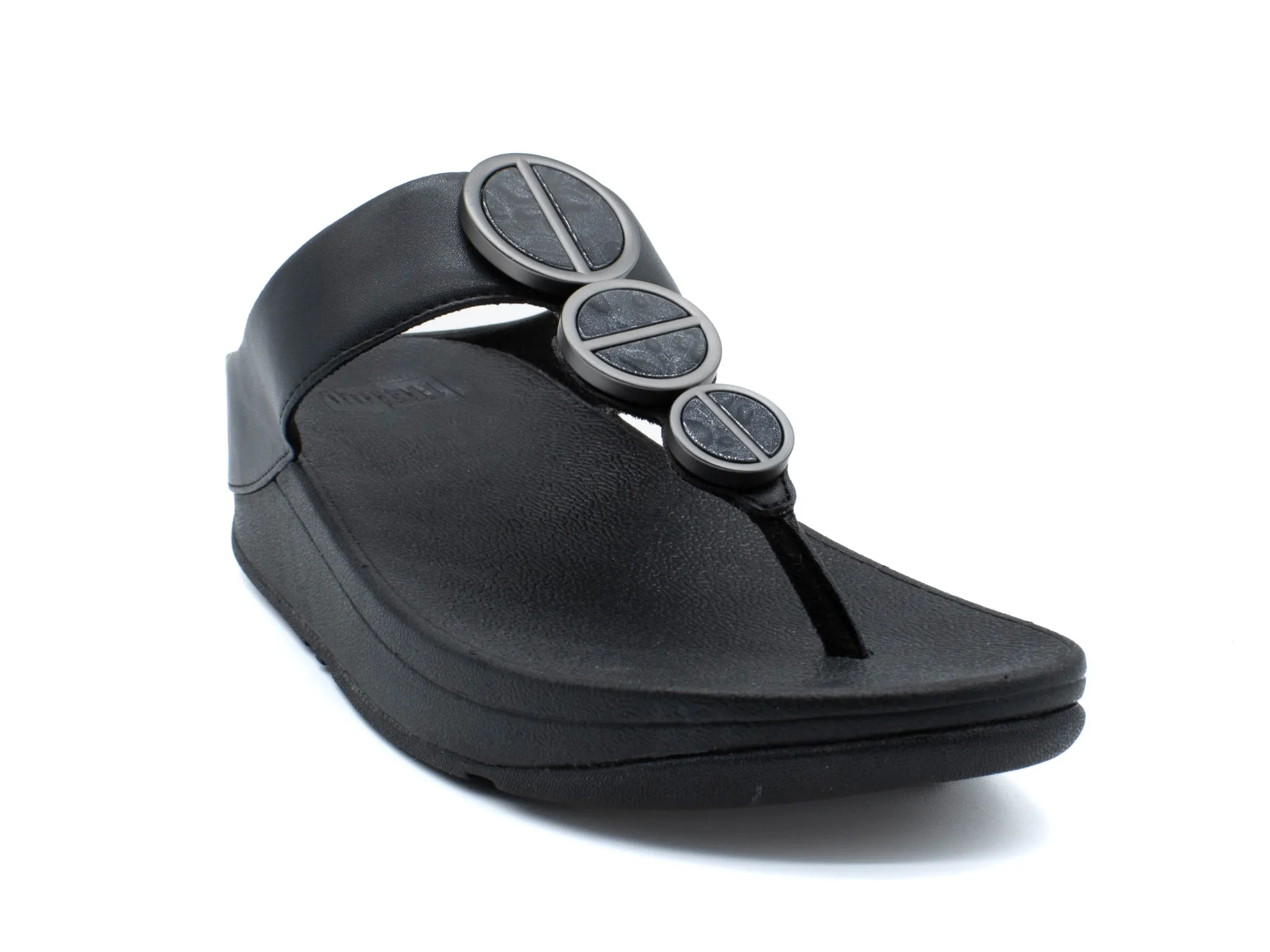 Casual|FITFLOP Leather Toe-Post Sandals BLACK