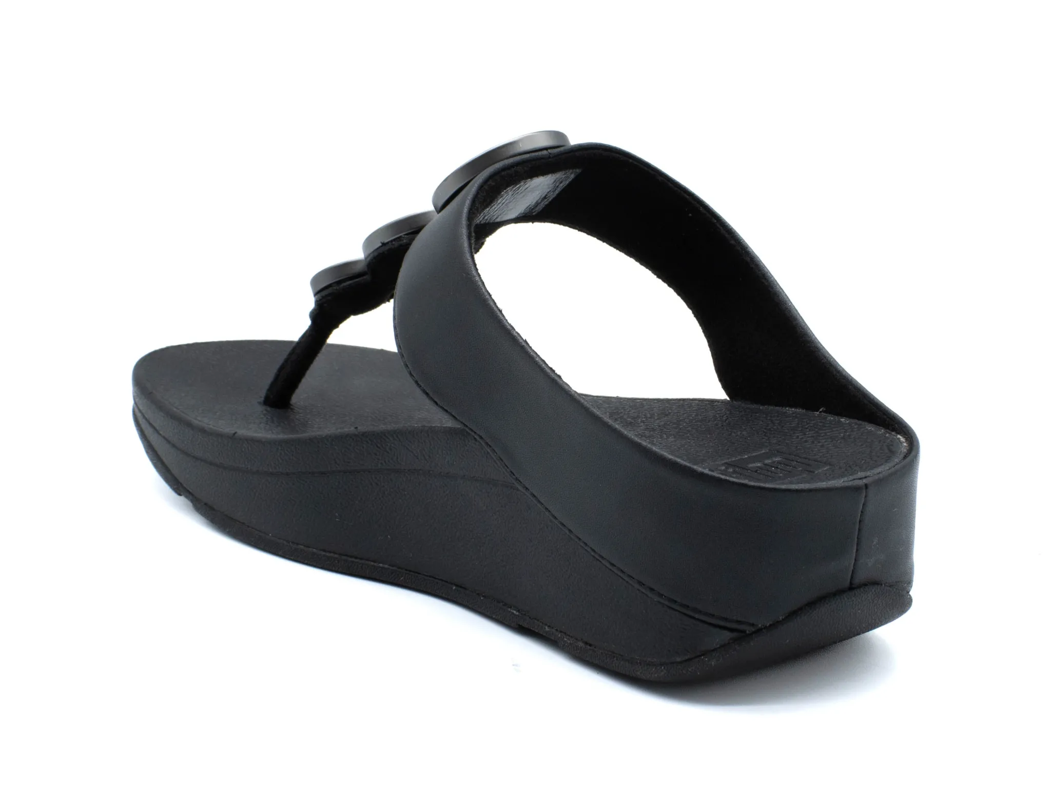 Casual|FITFLOP Leather Toe-Post Sandals BLACK