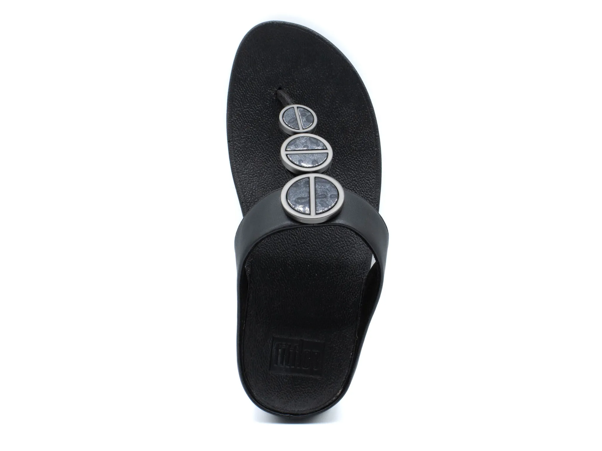 Casual|FITFLOP Leather Toe-Post Sandals BLACK