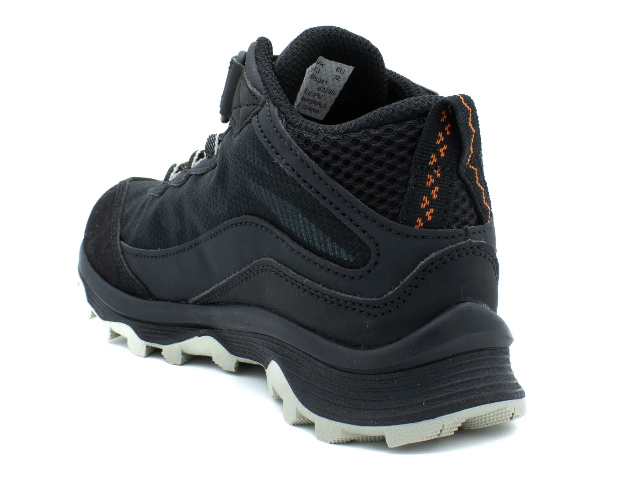 Hikers|MERRELL Big Kid's Moab Speed Mid A/C Waterproof BLACK