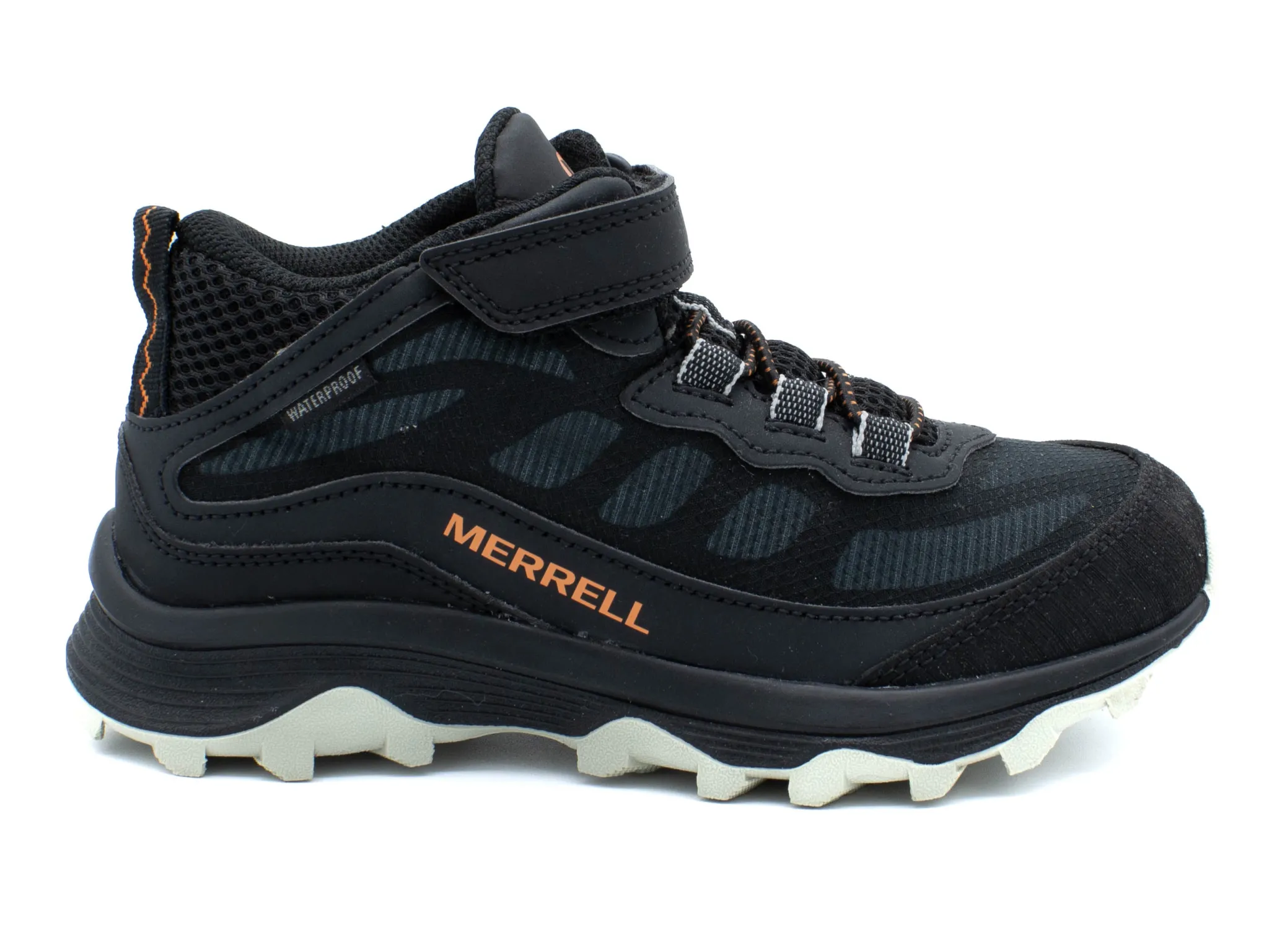 Hikers|MERRELL Big Kid's Moab Speed Mid A/C Waterproof BLACK
