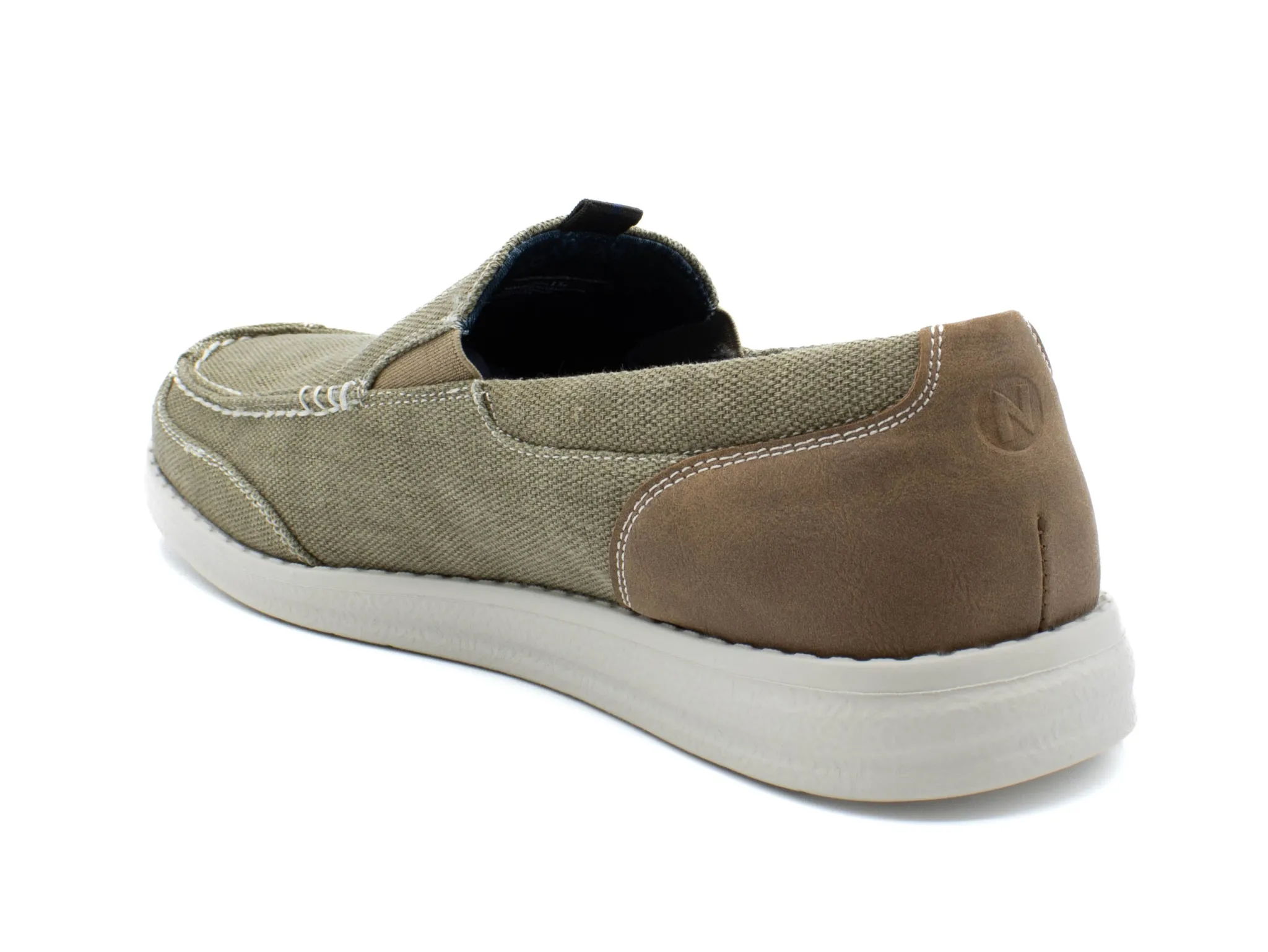 Casual|NUNN BUSH BREWSKI CANVAS MOC TOE VENETIAN SLIP ON STONE