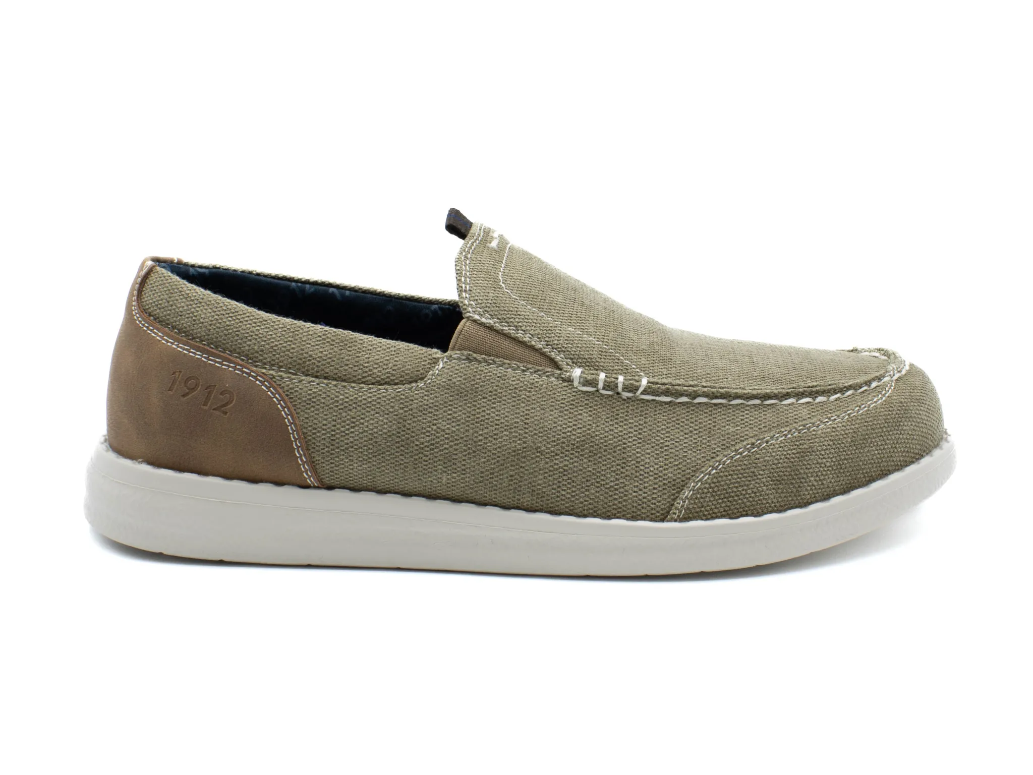 Casual|NUNN BUSH BREWSKI CANVAS MOC TOE VENETIAN SLIP ON STONE