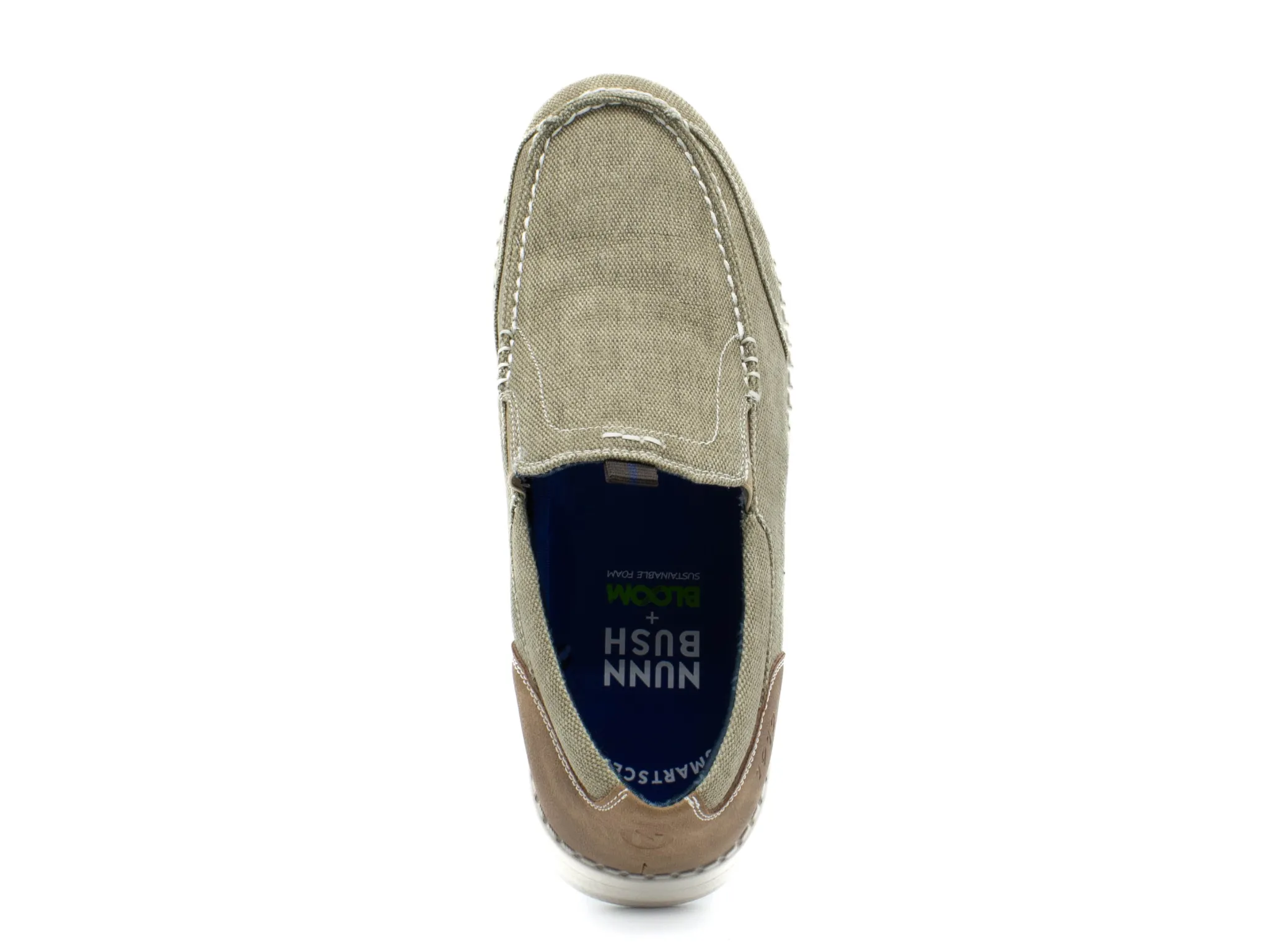 Casual|NUNN BUSH BREWSKI CANVAS MOC TOE VENETIAN SLIP ON STONE