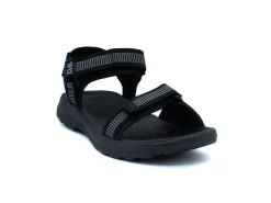 Sport|NUNN BUSH HUCK SPORT  THREE STRAP SANDAL BLACK