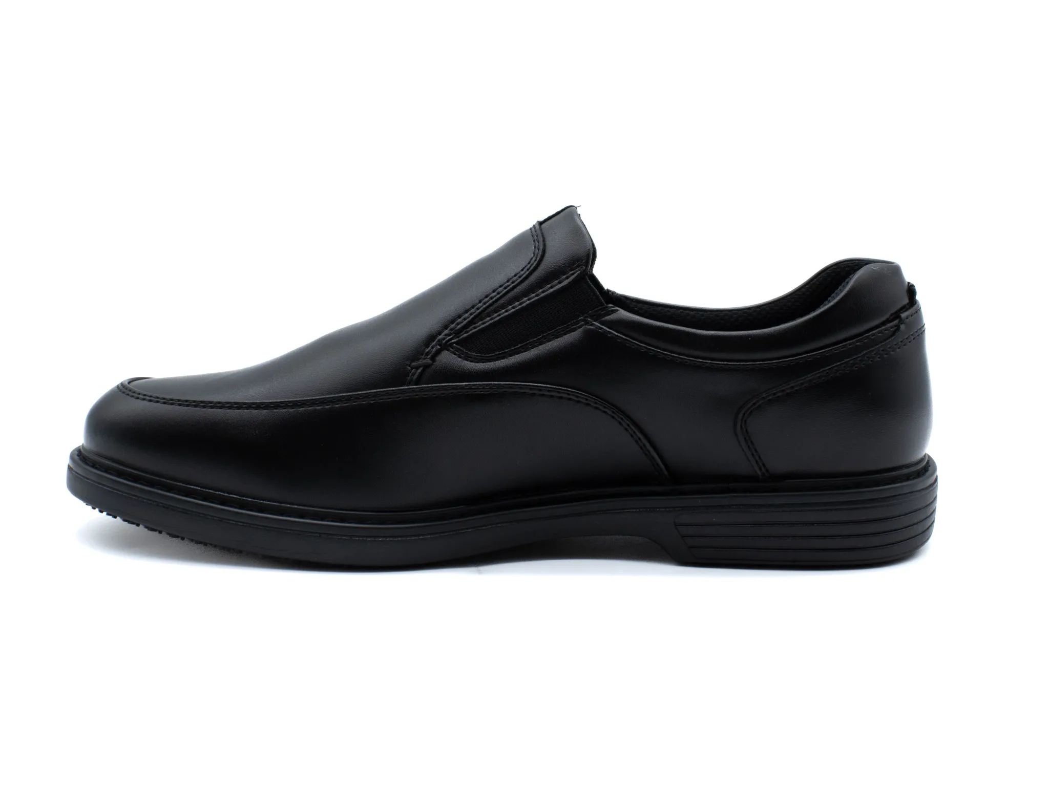 Non Slip|NUNN BUSH Wade Work Moc Toe Slip On BLACK