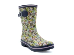 Rainwear|SKECHERS BOBS Rain Check All Over Rover Rain Boot NAVY