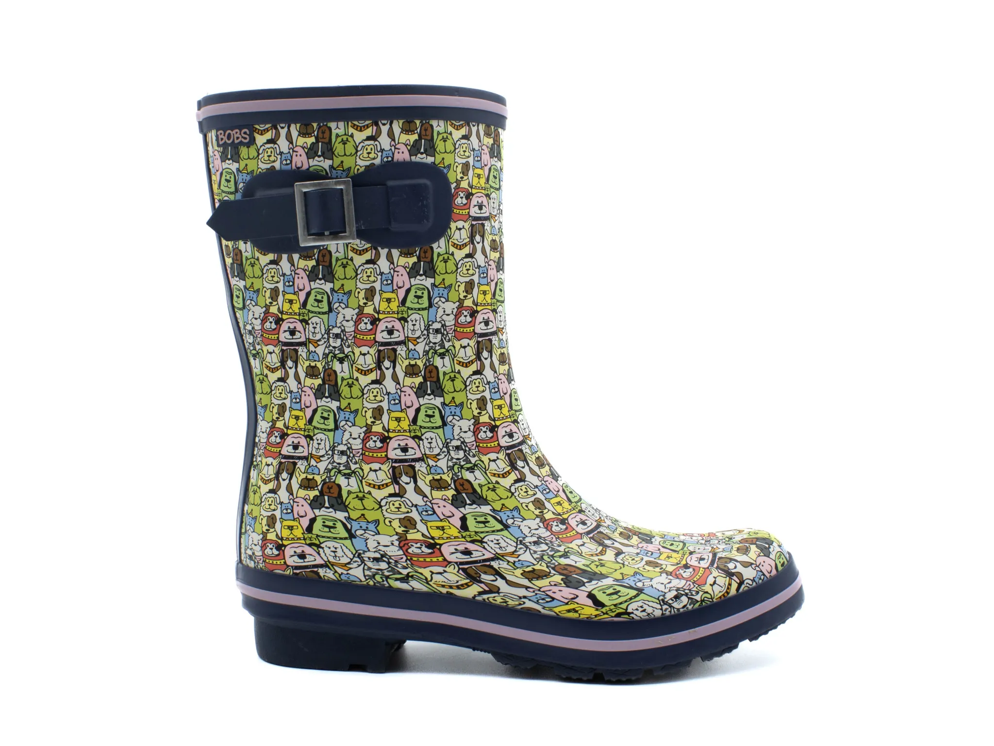 Rainwear|SKECHERS BOBS Rain Check All Over Rover Rain Boot NAVY
