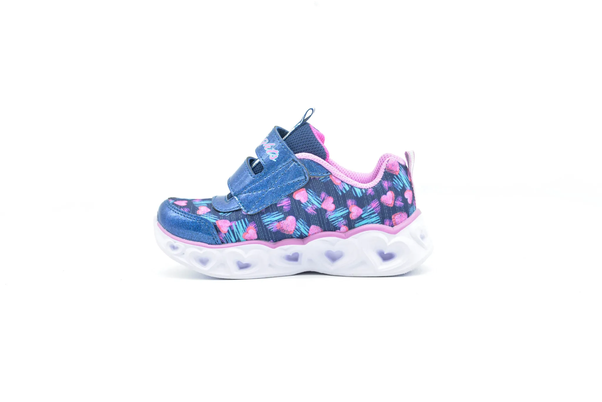Athletic|SKECHERS Girl's Flutter Heart Lights NAVY