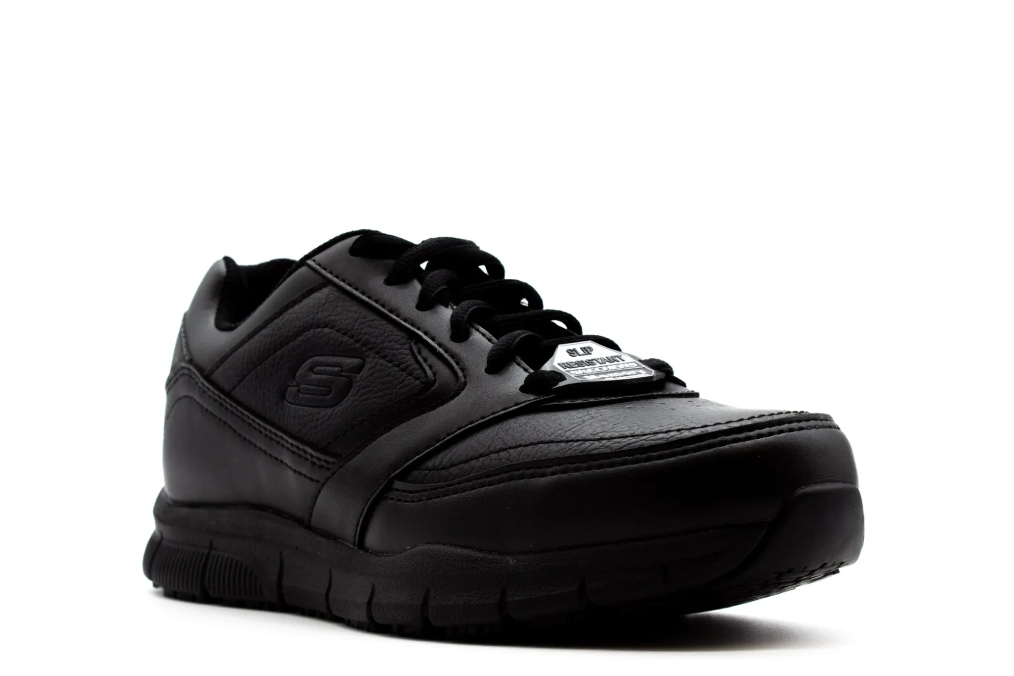 Non Slip|SKECHERS Work Relaxed Fit: Nampa - Wyola Slip Resistant BLACK